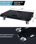 Heavy Duty Furniture Dollies 2 Pack With Ultra Smooth Rollers And Modular Linkable Build, 16x10 inch dolly for 500 lbs.