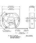 Technical diagram of 172mm Server Rack Fan with 3 Wire Waterproof Interface, dual ball bearing, for industrial cooling.
