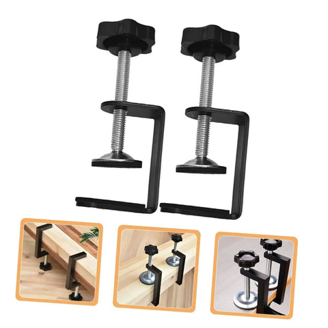 2-Pack Patio Clips Adjustable Fasteners for Wicker Sectional Sofas and Rattan Chairs shown with installation examples