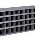 Gray Cold Rolled Steel 32 Opening Bin, 33 3/4 Inch Width, 19 1/4 Inch Height, 8 1/2 Inch Depth, All Welded Frame