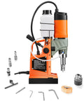 Heavy Hitter Magnetic Drill Press With 1450W Copper Motor delivering smooth drilling and variable speed with included coring bits.