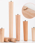 4 Pack Solid Beech Wood Furniture Legs With Wheels And Brakes Tapered Replacement Feet for furniture DIY upgrade.