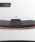 Standing Desk Mat With Anti Fatigue Bar And Wooden Wobble Balance Board For Ergonomic Comfort And Active Office Or Home Use All Day Medium Size Obsidian Black, dimensions shown.