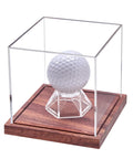 Dope Golf Ball Display Case With Solid Wood Base No Assembly Required Clear Acrylic Cube For Autograph Ball One Ball Stand Box UV Protection Crystal Clear Visibility Perfect For Collectors And Gift Giving