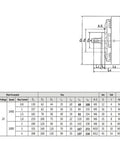 Technical diagram of Single Axis Magnetic Powder Brake FZ25A-1 2.5kg with dimensions for CNC use.