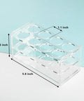Eight Hole Transparent Acrylic Test Tube Rack For Fifty Milliliter Tubes Clear Durable Lab Organizer Stand Perfect For Desk Or Bench With Overall Size Fourteen Eight By Seven Centimeters And Hole Size One Point One Inches