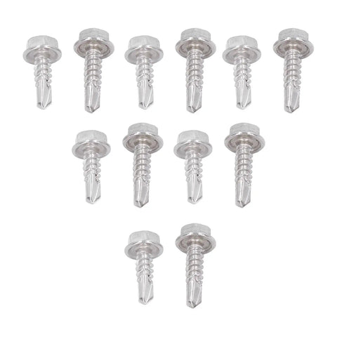 Go To Self Drilling Hex Washer Screws Kit 4.8x16mm And 4.8x19mm, 100 Pieces Stainless Steel Fasteners For Home And Office Repairs