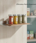 Sturdy L Shaped Stainless Steel Shelf Bracket For Kitchen And Bathroom Storage Built To Last Floating Shelf Support with spice jars