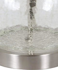 Close-up of base of Set Of 2 Crackled Teardrop Glass Table Lamps For Living Room And Bedroom, Modern Textured Finish, 12 By 12 By 22.5 Inches Each, Bedside Nightstand Lights For A Cozy Vibe, Supports 100 W Bulbs, Warm Ambient Glow.