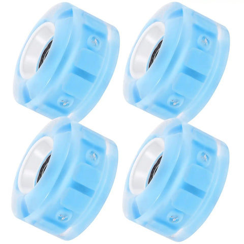 Luminous Roller Skate Wheels 4 Pack PU Light Up Quad Skates Wheels For Outdoor Skating Durable Wear Resistant Replacement Parts With Blue Glow For Adults