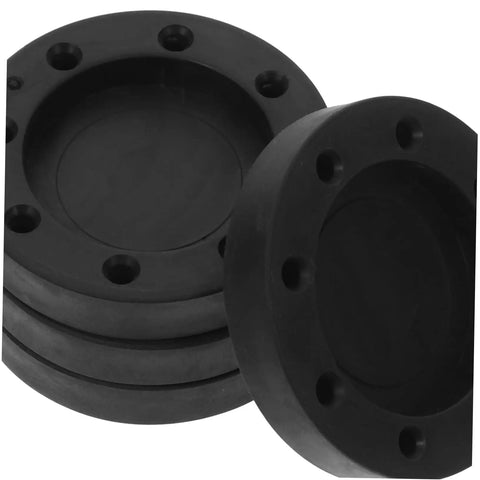 Four Pack Anti Skid Washing Machine Pads And Stabilizer Feet For Vibration Control Durable Furniture Risers, black rubber surface