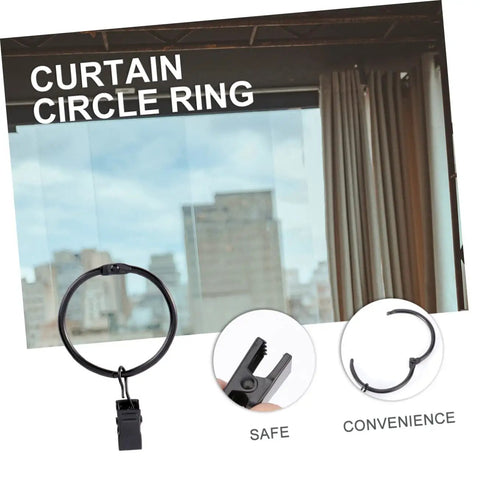 Sturdy Metal Curtain Clips With Hooks And Hanging Rings For Drapery Internal Diameter Design Smooth Glide Curtain Rods