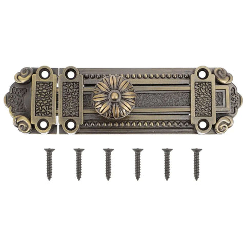 Old School 6 Inch Decorative Door Latch With Screws, Vintage Sliding Door Lock For Barn Warehouse And Home Use, Antique Zinc Alloy