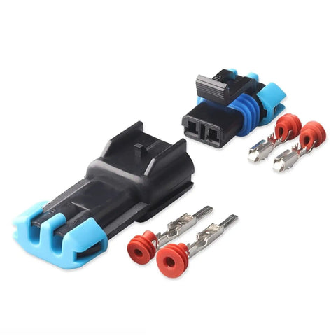 Get This Hot 2 Pin Delphi Electrical Connector Kit For Your GM Chevy Engine Fan Sensor Wiring With Waterproof Weather Pack Seals For Male Female Plugs And Reliable Car Repairs Today, 2-pin kit