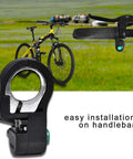 23mm Mini Ebike Horn Switch With 5 Ft Cable Horn Button installed on bike handlebar, showcasing easy installation