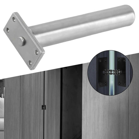 Concealed Tubular Door Closer With Quiet Auto Close for internal doors up to 50kg, fire rated, silver finish shown installed