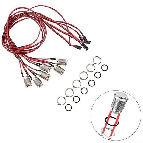 Momentary 12V Push Button Switch 12mm Waterproof Metal 2P Pre-Wired For Auto Marine Industrial Control Panels Silver, Space Saving Design, Easy Install, Returns To Off On Release, pre-wired silver push button switches with rings