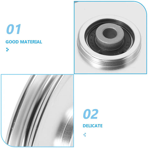Aluminum Alloy Fitness Pulley With Quiet Operation And Heavy Duty Bearing, close-up of wheel and bearing details.
