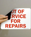 Outta Service For Repairs Sign 7 By 10 Inches Magnetic Red On White Laminated Notice For Quick Shop Floor Alerts And Easy Visibility In Busy Kitchens Anywhere.
