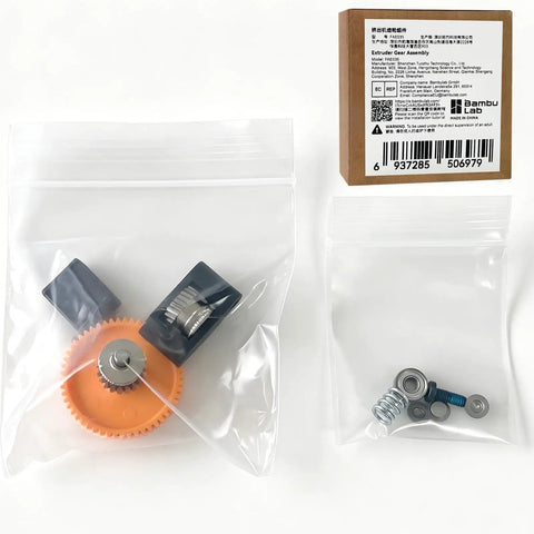 P2S Extruder Gear Assembly Replacement For P2S Stainless Steel Drive Gear Kit in packaging with components visible