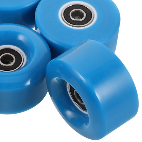 Quad Skate Wheels Replacement Set 8 Dark Blue PU Non Light Up Wheels With Spanner For Outdoor Roller Skates And Scooters