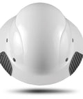 Top view of Carbon Fiber Full Brim Hard Hat With Reinforced Shell For All Day Comfort And Expanded Coverage White Carbon Safety Gear