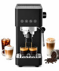 Snag This Pro Level 20 Bar Espresso Machine With Rapid 30 Second Heat Up And Precision Microfoam Steam Wand For Dope Lattes And Creamy Cappuccinos In A Tight Black Build with brewing espresso.