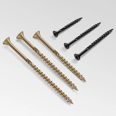 Heavy Duty Exterior Deck Screws For Timber And Fencing 1 Inch Size 8 Wood Screws With Black Epoxy Coating Rust Resistant