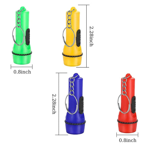 Mini LED Flashlight Keychain 24 Pack Bulk Assorted Colors For Hiking Camping Parties Night Reading Kids Emergency Prep
