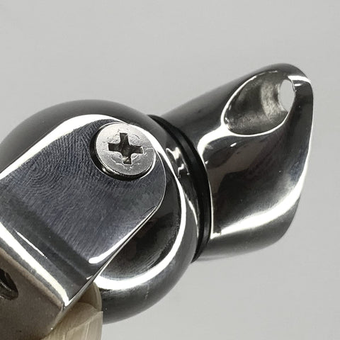Close-up view of Marine Magnetic Door Stopper Catch 2 Inch Pivoting Door And Window Holder Set in 316 stainless steel