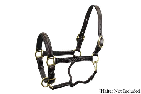 Double Stitched Leather Breakaway Halter Crown Replacement 21 Or 25 Inch 1 Inch Wide Universal Fit For Standard Leather Or Nylon Halters