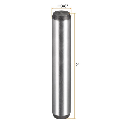 Three Eighths Inch Dowel Pins Two Inches Long Heat Treated Alloy Steel Built To Last With Extra Hardness Bright Finish