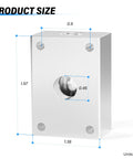 1/4 Inch Push To Connect Pneumatic Fittings Manifold Block Aluminum Splitter front view with measurements for PU PA PE PVC tubing