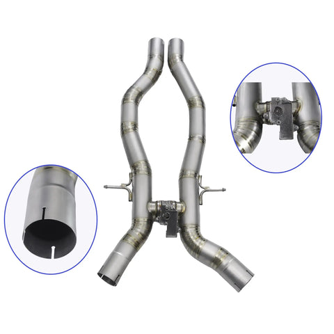 Titanium Catback Exhaust System For Mercedes-Benz AMG GLE63S 4.0T 2024 And Up Rear Section Snap On Installation No Valve Motor Base