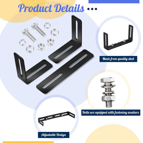 Adjustable Universal Mounting Bracket For CB And Ham Radios And Scanners, 6 To 10 Inch Width, featuring metal plates and bolts