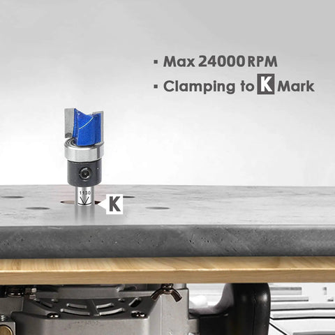 Pro Grade Pattern Flush Trim Router Bits Set With One Quarter Inch Shank And C3 Carbide Bottom Bearing For Woodworking on table