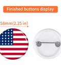Premium Top Tier 200 Piece 2 Inch 58 Mm Button Maker Supplies And Pin Back Crafting Kits with American flag design