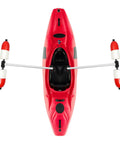 1 Pair Kayak and Canoe Stabilizers System With PVC Outriggers and Aluminum Arms attached to red kayak for added stability