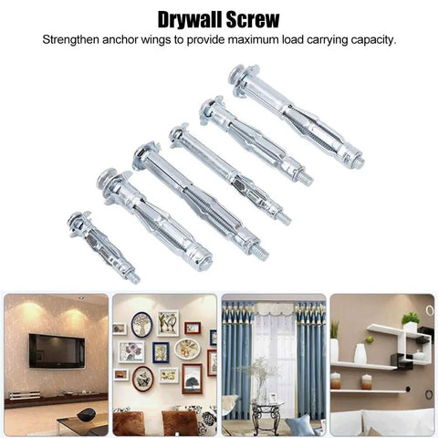 Beefy Heavy Duty Drywall Toggle Bolts Kit 42Pcs M4 To M6 Iron Zinc Toggle Anchors with screws for plasterboard hanging