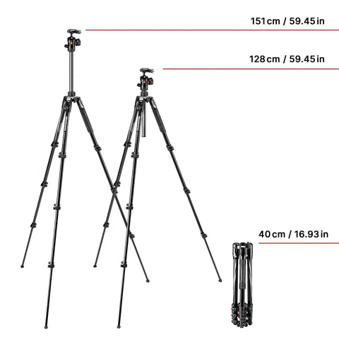 Befree Advanced Camera Tripod With Lever Closure Beefs Up Your Travel Kit With Lightweight Aluminum Build And Ball Head for height comparison