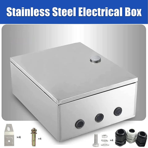 Beefy Outdoor Electrical Box Rugged Waterproof Metal Enclosure With Lock Cover And Mounting Plate IP65 Weatherproof Wall Mount Junction Project Box For Indoor Outdoor Use 15.7 By 11.8 By 6.3 Inches