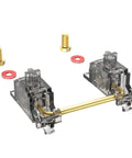 Premium V3 Pcb Mount Screw-In Keyboard Stabilizers With Pre-Clipped Stems And Elastic Support Base, showing assembly parts.