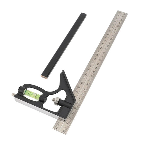 12 Inch Heavy Duty All In One Combo Square With Degree Markings Scriber And Level Spring Loaded Bolt for carpentry use