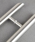Matte Black Stainless Steel Round Tube Door Handle Set For Push And Pull Doors Thickened Design With Silent Lock Slick Smooth Feel