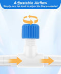Close-up of T Shaped Aquarium Air Flow Control Valves Pack Of 10 For Fish Tanks, 3/16 Inch ID Tubing with adjustable airflow feature.