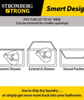 Diagram of shower space transformation with Extend A Shower Space For 35 To 42 Inch Open Showers Universal Fit.