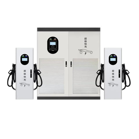 Beast Mode Heavy Duty Dc Fast Charger Floor Mounted Pedestal For Commercial Parking Lots And Fleet Depots With Rapid Juice Delivery And Plug And Play Hookup, featuring dual chargers and control panel.