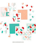 Quilt Top Die Set For Scrapbooking And Card Making, showcasing colorful paper cutouts and heart designs on clean white background