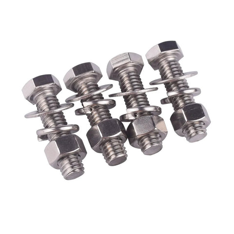 Eight sets of stainless steel hex bolt kit with nuts, washers.