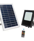 Spot Lighting Solar Floodlight Outdoor 120 Led Remote Control Solar Ga,，， with solar panel, floodlight, and remote control.
